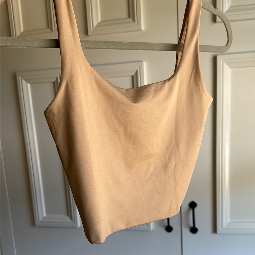 Nude crop tank top